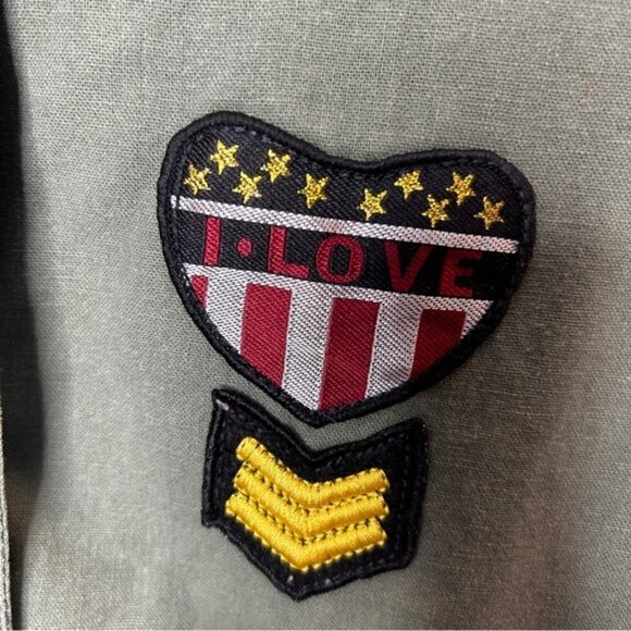 Bethany Mota Linen Cotton Blend Utility Army Jacket Medium Green - Picture 5 of 14